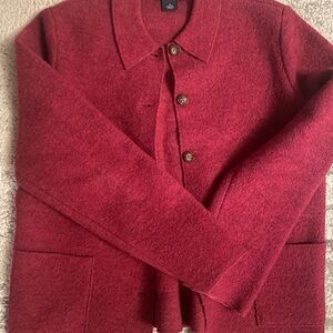 Lands' End Deep Red Wool Blazer